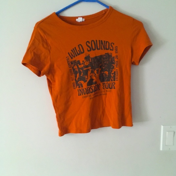 y2k Streetwear orange baby tee - Picture 1 of 2